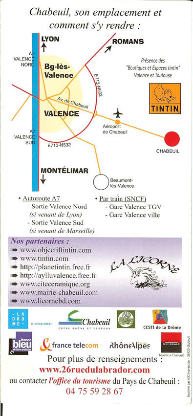 plaquette de présentation des rencontres tintinophiles dos