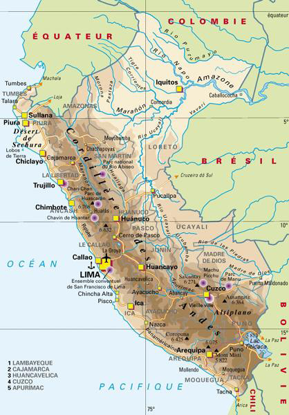 carte du pérou