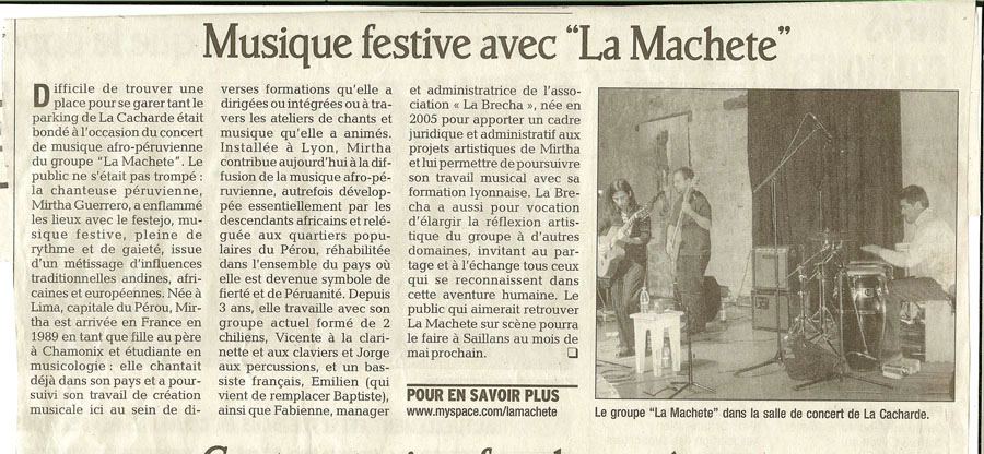 8 eme édition semaine "Histoires d'Amérique latine" de Saint-Péray en ardèche avec l'association Ayllu et Partage sans Frontières - la presse - article 07<