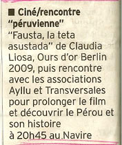 présentation film Fausta à Valence