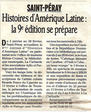 9 eme édition semaine "Histoires d'Amérique latine" de Saint-Péray en ardèche avec l'association Ayllu et Partage sans Frontières - la presse - article 08